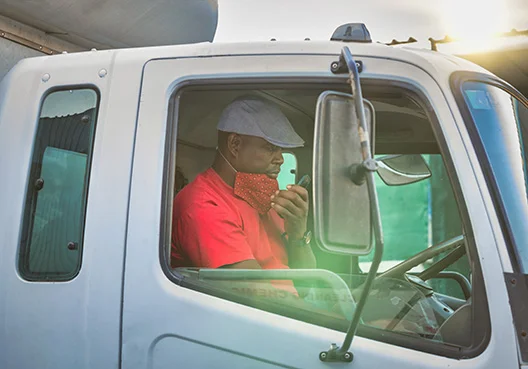 man sitting in a truck